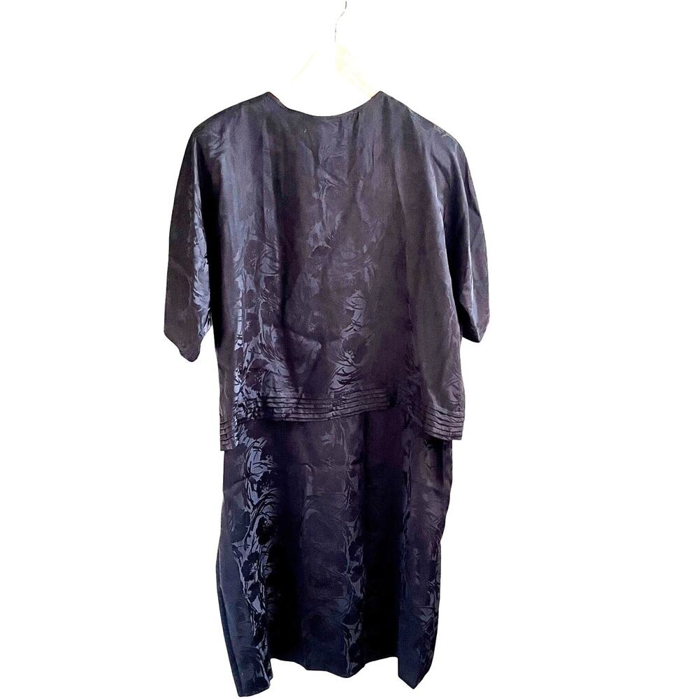 Vintage Black Jacquard Two-Piece Set – Alain Castel by Eliza Scott – Size 16